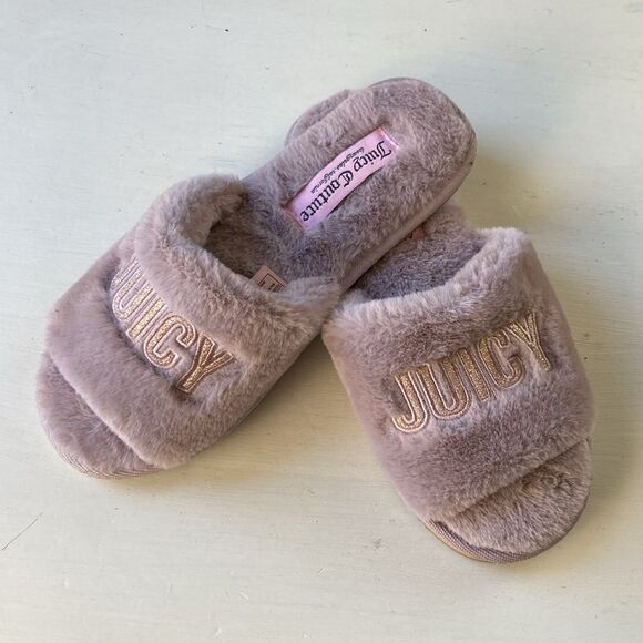 Juicy Couture Slip-On Plush Luxe Comfort Lavender Slippers Women’s 7-8 - Picture 9 of 12